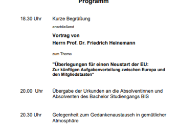 Programm der Vortragsreihe 2019; Foto: BIS LU