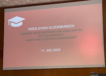 Glückwunsch des FB an alle AbsolventInnen Foto: FB II HWG LU